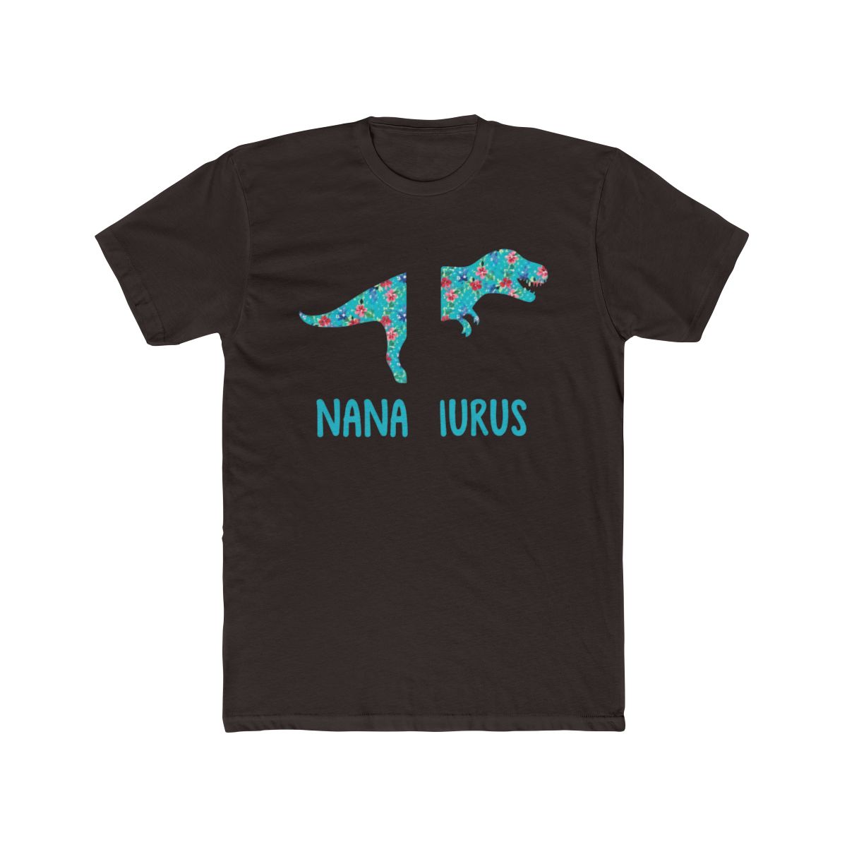 NanaSaurus T Shirt Nana Saurus Blue Floral Dinosau - alternate angle 3, merchandise