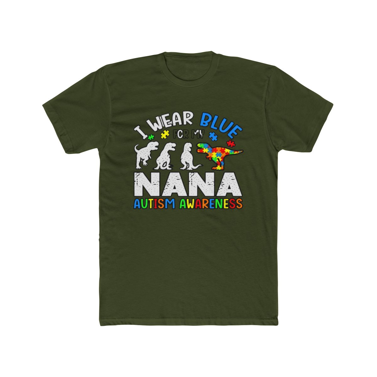 I Wear Blue For My Nana Autism Awareness Dinosaur - alternate angle 4, merchandise