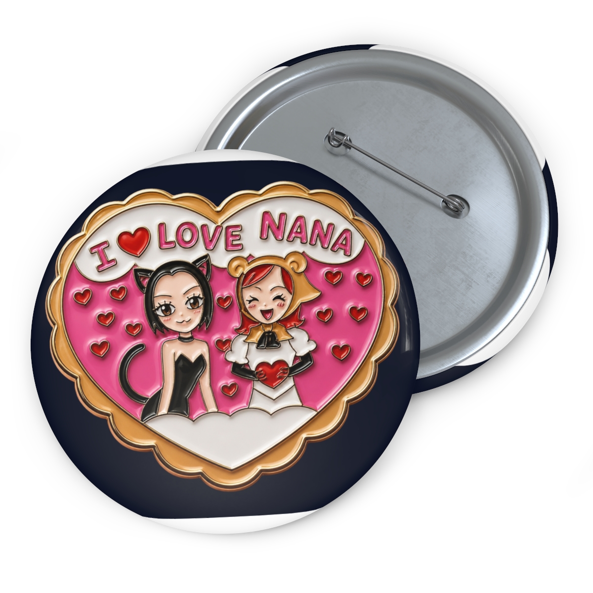 Nana Anime Gift Nana and Hachi Gift I Lover Nana Heart Brooch Pin For Nana Anime Fans - alternate angle 2, merchandise